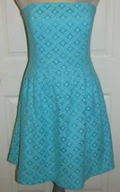 Nwt $238 Sz 6 Lilly Pulitzer Caitlin Womens Dress Shorely Blue Xo Lace Strapless - £45.24 GBP