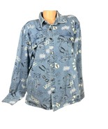 Disney Parks Jean Jacket Adult XL Oversized Blue Denim Critters Pluto Sh... - $1,073.11 MXN