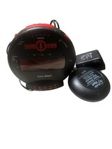 Sonic Alert Sonic Bomb Alarm Clock with Vibrating Bed Shaker Black Red T... - $13.49