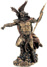 Zeus Greek Father of Gods With Thunderbolt and Eagle Cold Cast Bronze Statue 9&#39; - £57.71 GBP
