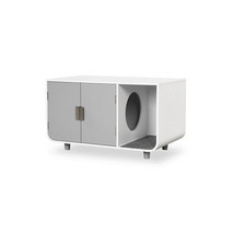 Cat Litter Box Enclosure Furniture with Removable Mat - Color: Gray - £167.94 GBP