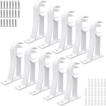 Curtain Rod Bracket, 10 Pack Heavy Duty, White for 1-1.2 Inch Drape Poles - £28.82 GBP