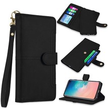 For Samsung S10 PU Leather Wallet Magnetic Case BLACK - £4.72 GBP