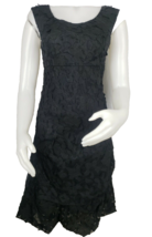 Hug An Co Little Black Dress Paris France 38 US S Applique Bubble Sleeve... - $55.66