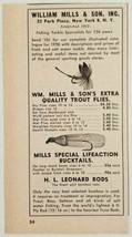1958 Print Ad Wm Mills Trout Fishing Flies &amp; Lifeaction Bucktails New York,NY - £6.44 GBP