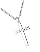 Jewelry Stainless Steel Simple Jesus Cross Pendant - £34.91 GBP