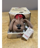 Tonka Pound Puppies Newborn Tan Red Bow 8&quot; Stuffie 1985 Dog Box - $34.74 CAD
