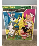 Golden Bugs Bunny Painter Porky Pig Frame-Tray Puzzle Extra Thick Vintage - €13,53 EUR