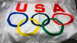 USA Olympic Game Flag America Olympic Sports Flag 3x5 Feet Olympic Rings - £17.42 GBP