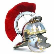 Medieval Replica Roman Centurion Helmet with Red Crest Plume Costume Helmet - $101.86