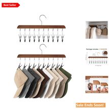 Stylish Hat Storage - 2 Adjustable Stainless Steel Clip Racks in Walnut ... - $28.66