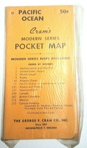 NOS Sealed Vintage 1950&#39;s Cram&#39;s Modern Series Pocket Map Pacific Ocean #11 - £11.21 GBP