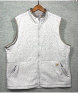 Carhartt Mens Vest 2XL Tall Gray Full Zip Fleece Relaxed Fit - $41.71