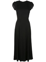 NWT Reformation Gavin in Black Cutout Back Side Slit Crepe Midi Dress 2 - £142.41 GBP