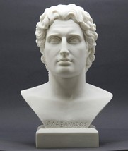 Alexander The Great Head Bust Greek Cast Marble Statue Sculpture - £87.91 GBP