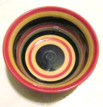 Hand Painted Swirl Design Mult-colored Serving Bowl Stonemite by Totaly ... - $14.99