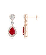 ANGARA Ruby Teardrop Earrings in 14K Solid Gold ( Grade: AAA | 0.8 Ct) - $2,663.10