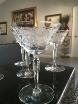 Vintage Elegant Cambridge Champagne Glass Beautiful Detail Set of 4 - £75.09 GBP