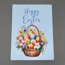 Happy Easter Basket Flowers Easter Eggs Blue 4x5.5 Refrigerator Large Magnet - £5.07 GBP