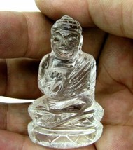 Arriba Claro 183Ct Natural Cristal Cuarzo Tallado Lord Budha Estatua Escultura - £93.40 GBP