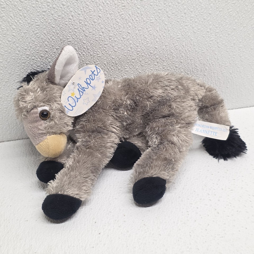 Wishpets Jeannette Donkey 9&quot; Gray Soft Plush Stuffed Animal Toy #92062 NWT - $19.70