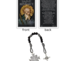 St. Benedict Chaplet with Prayer Card Instructions Black Beads Cord Cath... - $11.99