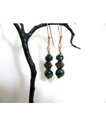 Malachite and Copper Bead Earrings RKMixables Copper Collection RKM336 - £11.99 GBP