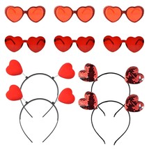 12 Pieces Valentines Heart Head Boppers Headbands And Heart Shape Sung - £21.98 GBP