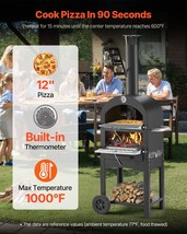 12" Outdoor Pizza Oven Portable Wood Pellet Pizza Oven Baked Paint Camping - $3,511.04 MXN