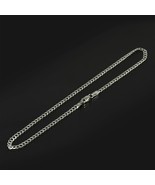 14k Solid White Gold Twisted Curb Link Chain Anklet 10&quot; Length 2.6mm Wide - $6,030.38 MXN