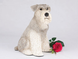 Large 123 Cubic Inches Gray Schnauzer Resin Urn for Cremation Ashes, Ears Down - £145.77 GBP