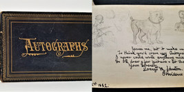 1881 Antique Autograph Album Providence Ri Annie T. Sherman W Art Sketches - £96.61 GBP