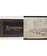 1881 antique AUTOGRAPH ALBUM providence ri ANNIE T. SHERMAN w ART SKETCHES - £97.27 GBP