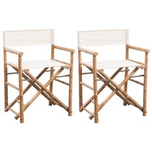 Folding Director&#39;s Chair 2 pcs Bamboo and Canvas - £74.93 GBP