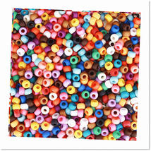 1000Pcs Frosted Pony Beads Kit - DIY Bracelets, Key Chains &amp; Braids - Vibrant Mi - $27.71