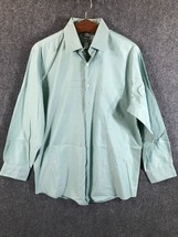 Van Heusen Button Up Men&#39;s Dress Shirt Size XL (16.5) 32/33 Green Long S... - £8.15 GBP