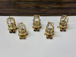 New Year Offer Vintage Old Brass Wall Ceiling Bulkhead Light - Small Lot Of 5 - £241.96 GBP