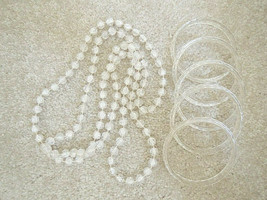 Necklace + 5 Matching Bangle Bracelets Crackled Crystal Costume Jewelry Vtg 60s - £6.45 GBP