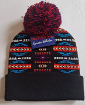 Black Native Indian Pop Pop Beanie Skull Knit Embroidered Cap Teal - $12.19