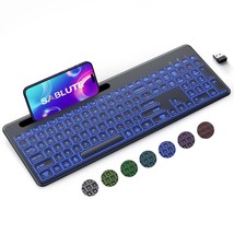 Wireless Keyboard With Bluetooth And 2.4Ghz Mode, Backlight, Phone Holder - Ligh - £53.07 GBP