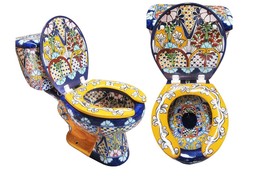 Mexican Talavera Ceramic Toilet Hand Painted - Queretaro - - $22,462.85 MXN