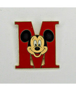 Disney 2003 WDW Cast Lanyard Red Varsity M And  Mickey Mouse Head Pin#22585 - £8.72 GBP