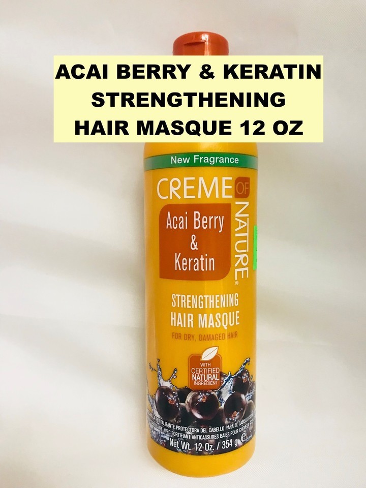 CREME OF NATURE ACAI BERRY &amp; KERATIN STRENGTHENING MASQUE 12 OZ for Dama... - $5.99