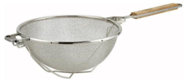 Winco 10.5-Inch Diameter Double Mesh Strainer W/ Flat Wooden Handle - New - £22.10 GBP
