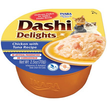 Inaba Dashi Delights Chicken with Tuna Flavored Bits in Broth Cat Food Topping 7 - £12.24 GBP
