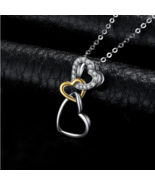 Exquisite 925 Sterling Silver Triple Heart Zircon Pendant Necklace - FAS... - £17.42 GBP
