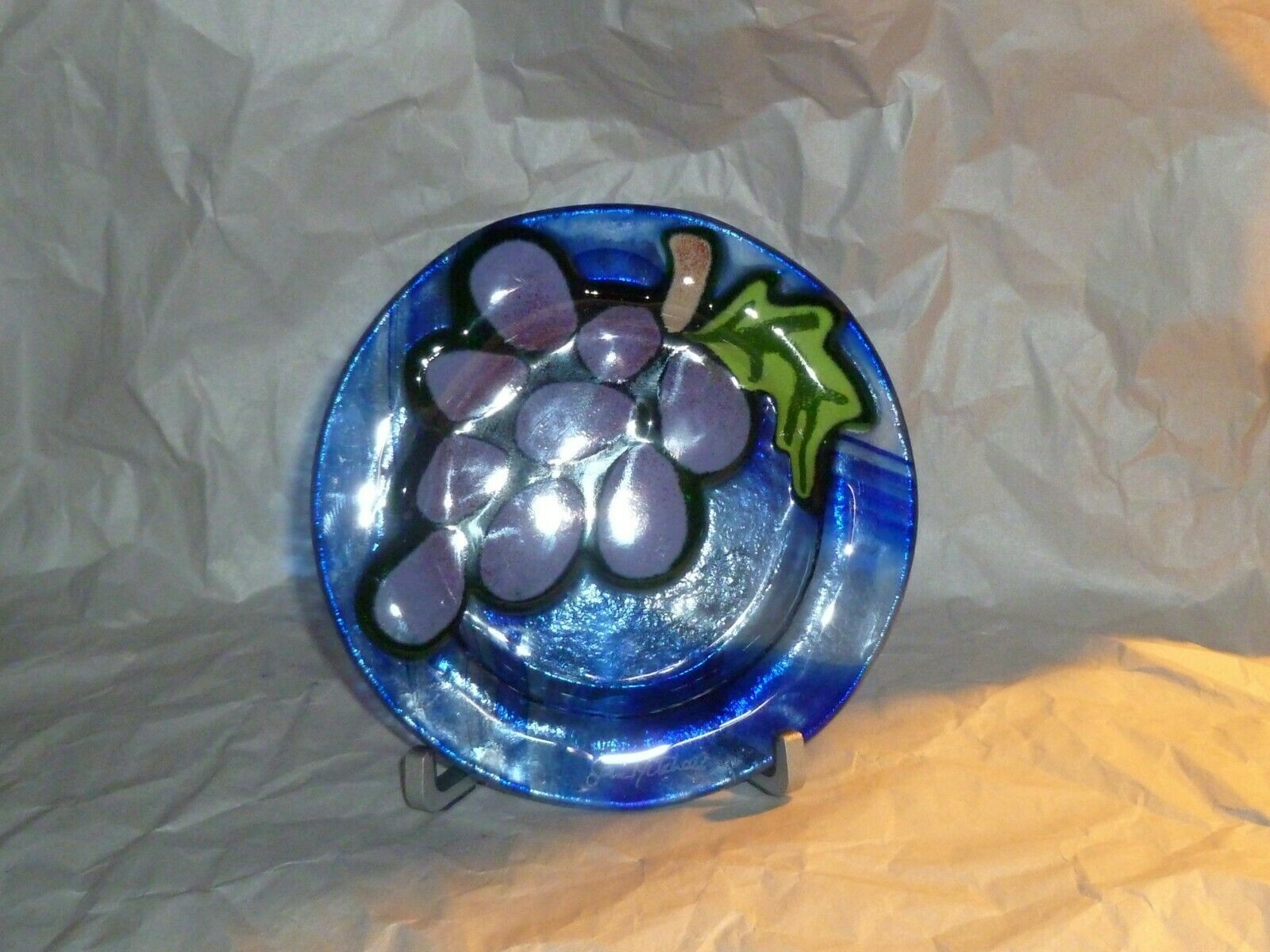Jan Mitchell Larsen Art Glass Plate/Saucer 5 3/4&quot; - $31.68