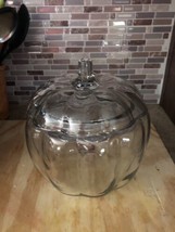Glass Pumpkin Jar with Lid Anchor Hocking-Halloween-Fall-Thanksgiving- - £25.10 GBP