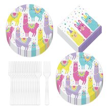 Llama Party Supplies - Llama Fiesta and Cactus Paper Dessert Plates and ... - £11.93 GBP+