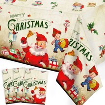 Vintage Christmas Decorations 3Pcs Merry Christmas Tablecloth Vintage Victorian  - $16.99